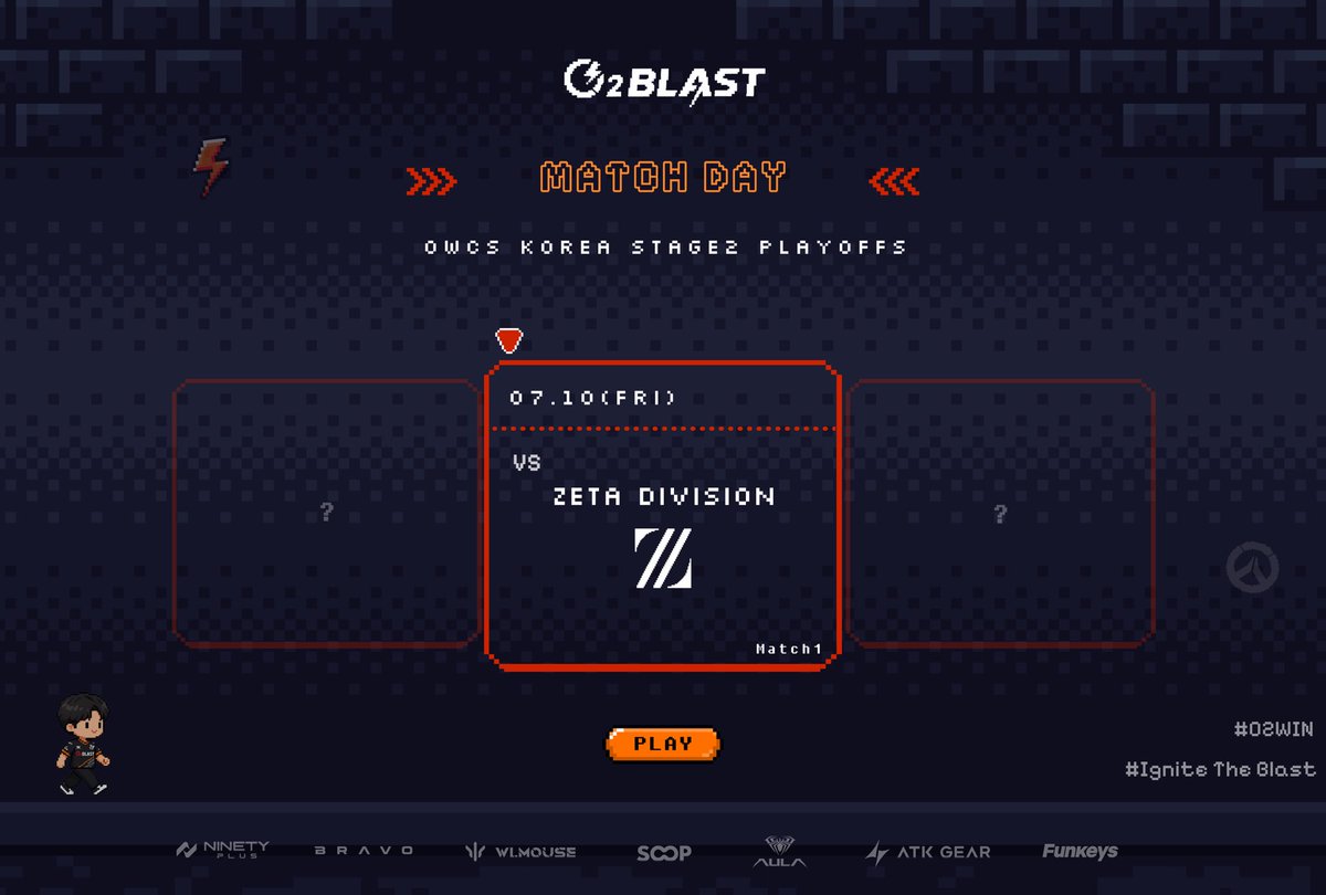 O2_Blast's tweet photo. [ ⚡𝐎𝐖𝐂𝐒 𝐊𝐨𝐫𝐞𝐚 𝐒𝐭𝐚𝐠𝐞 𝟐 𝐏𝐋𝐀𝐘𝐎𝐅𝐅𝐒 𝐌𝐀𝐓𝐂𝐇 𝐃𝐀𝐘 ⚡]

더 높은 무대를 위해, 오늘도 끝까지 부딪혀 보겠습니다.

많은 응원 부탁드립니다! 🔥

🆚 ZETA DIVISION(@zetadivision)
🗓️ 7.10 FRI KST
📺 https://t.co/NWv2qk3NSD

#O2BLAST #OWCSKorea #IgniteTheBlast #O2WIN #Overwatch2