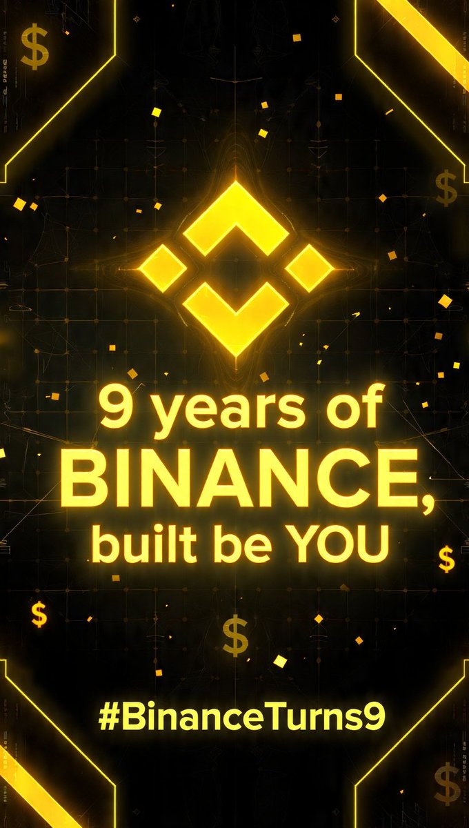 mkashif_arshad's tweet photo. @binance Here’s your *AI Builder Poster* for #BinanceTurns9 🎉

It’s got the 9-year celebration vibe + Binance yellow/black with crypto elements. https://t.co/CKotw2qKzH