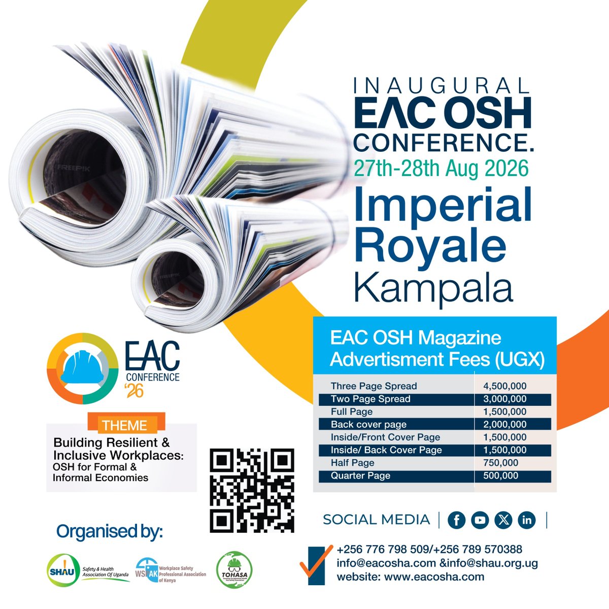 EAC_OSH_Conf's tweet photo. ANITAH NAHWEERA will be attending the Inaugural EAC OSH Conference '26

Be part of the conversation. Register now:https://t.co/Qv2QVTAeTo

📧 info@eacosha.com | info@shau.org.ug  
📞 +256 776 798 509 / +256 789 570388

#EACOSH2026 #VestedInSafety #SHAU #WorkplaceSafety https://t.co/DxqM0PrIm4