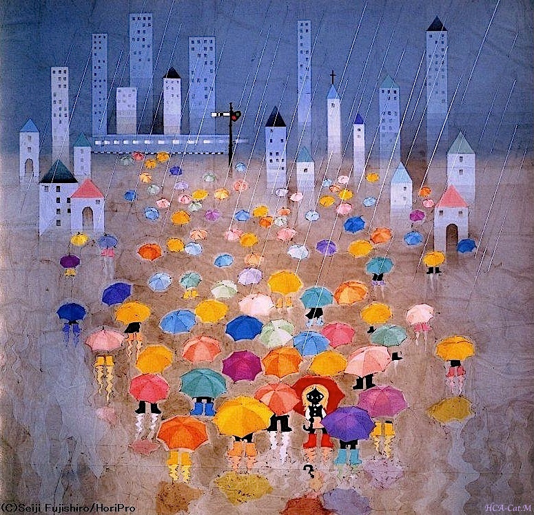 🎨 「雨に咲く花」 藤城清治 影絵 🎨 Seiji Fujishiro Shadow picture