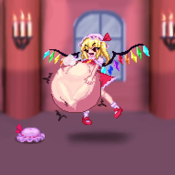 nyankogasa's tweet photo. おねー様がフランちゃんのプリンを食べてしまったようなのです😋

ドット絵voreとは需要あるのか…？ https://t.co/R80xKEf6xo
