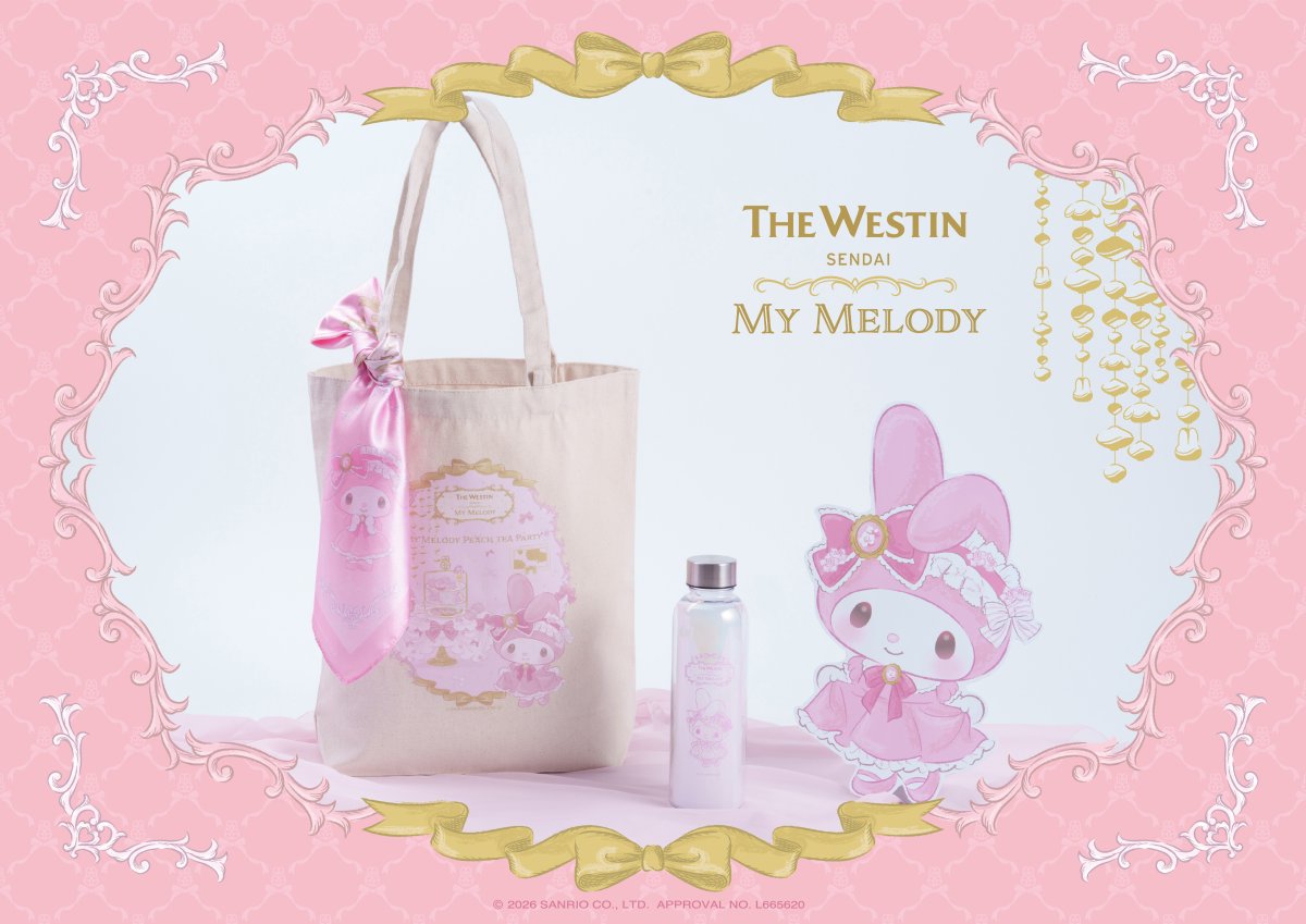 WestinSendai's tweet photo. 7月18日(土)から9月25日(金)までの『My Melody Peach Tea Party』に、オリジナルアイテム付きプランが登場♪
クリアボトル、トートバッグ、スカーフの3種類のアイテムで、 #マイメロディ と一緒に夏のお出掛けを楽しんで🎀

画像1枚目：アイテムイメージ
画像2枚目：イメージ

https://t.co/tqpNdrthSK https://t.co/cfgm0HFZ3o