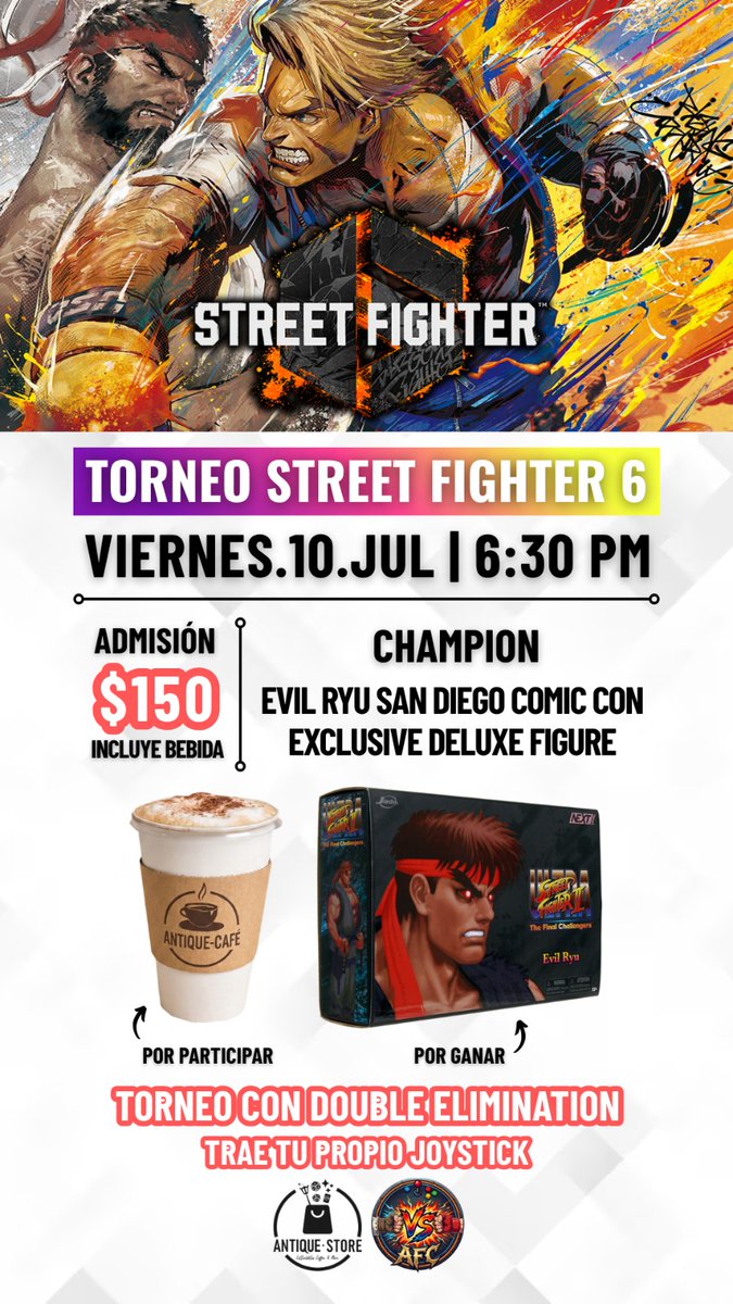 RottenPinky's tweet photo. ¡Banda! Mañana, viernes 10 de julio habrá torneo presencial de Street Fighter 6 en Culiacán, en el Antique Café.

¡Caiganle! https://t.co/hjg1bWq2Au