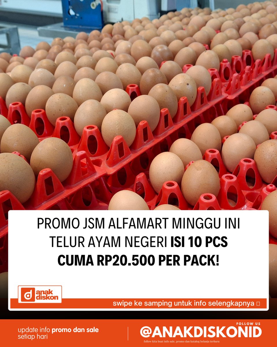 katalogpromosi's tweet photo. Telur ayam negeri Alfamart cuma 20 ribuan per pack sampai 12 Juli nanti. Gercep stok sebelum kehabisan!

Link lengkapnya di reply! 👇

#PromoAlfamart #InfoDiskon https://t.co/7gT3AIAx7j