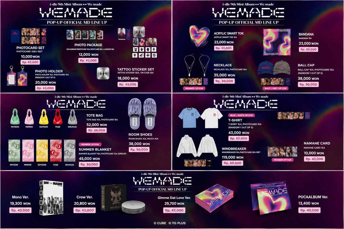 MoonKrWarehouse's tweet photo. 📢 [OPEN ORDER] i-dle (아이들) 9th Mini Album [We made] POP-UP OFFICIAL MD OFFLINE PROXY

✅ Fee Jastip
✅ Free WH
✅ Bisa Bulk

#wts #wtb 
#아이들 #idle
#We_made
#Gimme_Dat_Love
#아이들팝업 #idle_PopUp
#md #linefriends_square https://t.co/Bymk3hNdeN