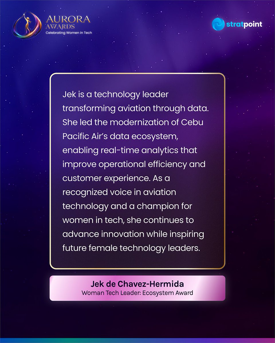 stratpoint's tweet photo. The most impactful technology leaders don’t just drive change within their organizations—they help shape the future of the industry. Jek’s leadership brings ideas to life, accelerates innovation, and creates a more inclusive future for technology.

🌟  https://t.co/IDPtPobcER https://t.co/SI797n11qM