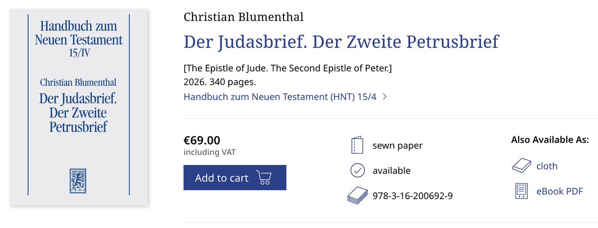 crossroad_learn's tweet photo. ユダ書・第二ペトロ書注解も新版になった。これは、Hans Windisch の公同書簡注解（初版1911年）以来らしい。 https://t.co/dzXxWomqLS