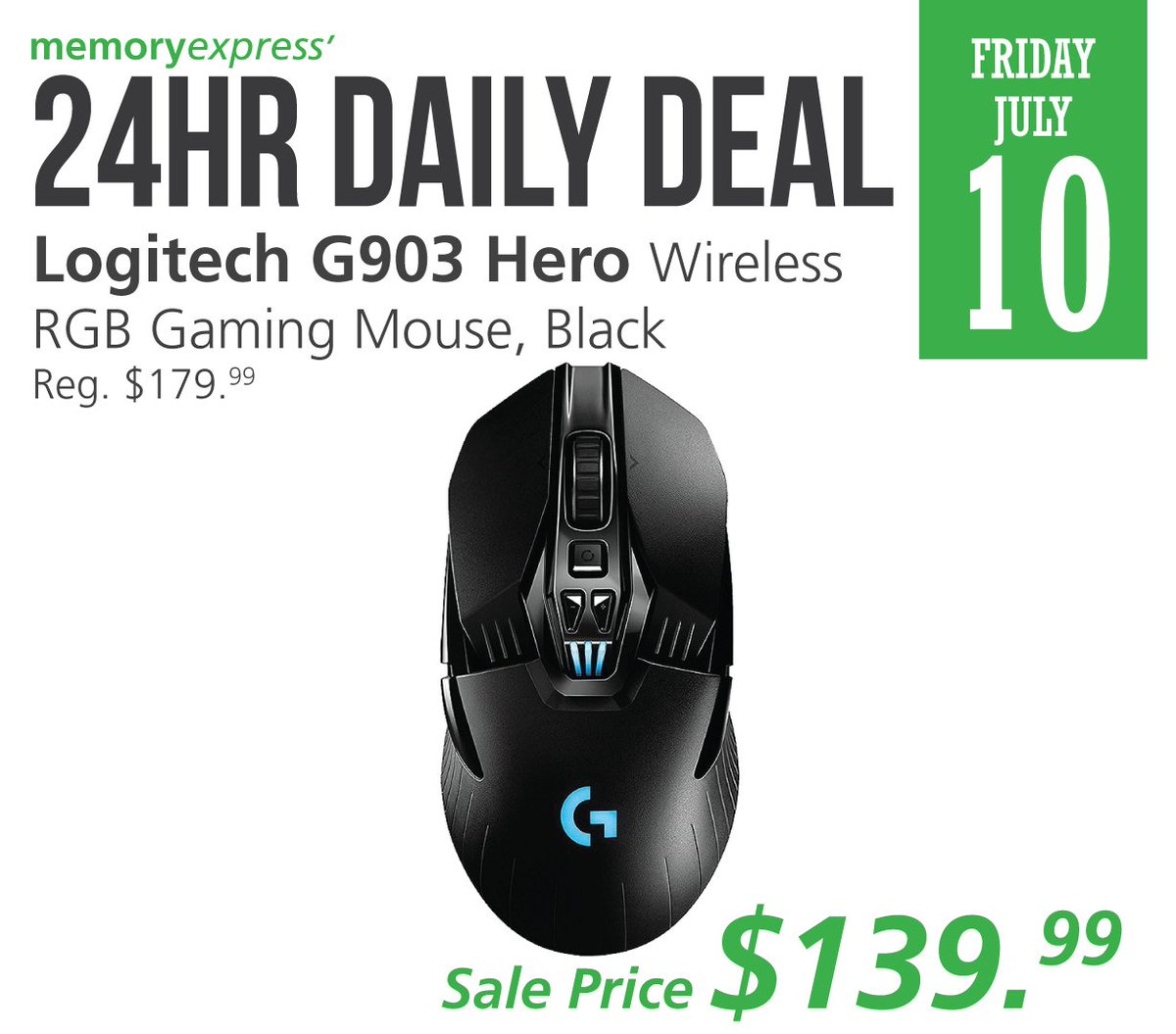 MemoryExpress's tweet photo. #24hrDailyDeal:
Featuring the world's advanced PMW3366 optical sensor, this #Logitech G903 HERO Wireless Gaming Mouse, with LIGHTSPEED™ wireless technology is ready to fight your battles. Get yours today on our 24hr Daily Deal for only $139.99!
https://t.co/kPLWunh9LR https://t.co/JBgFYB3at5