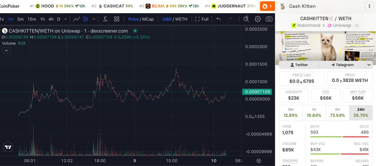 DoxxedChannel's tweet photo. $CASHKITTEN is ready to break out. Robinhood is gonna crime $CASHCAT so we better sit tight on the best deriv.

0x6f4bb505d1E86A4Dc416CDa52eCE429dafB32400 https://t.co/b8FneyGuN5