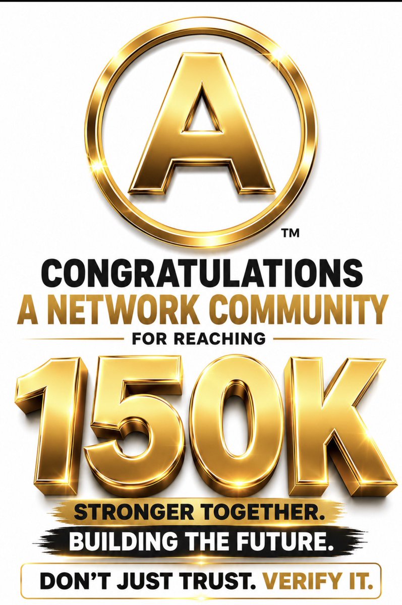 Digitalgold1979's tweet photo. 🎉 Congratulations A Network Community! 150,000 Strong! 🎉

Today is not just another milestone.

Today is proof that a community built on trust, transparency, and hard work can compete with projects backed by millions of dollars.

Less than 3 months ago, A Network started from zero.

No venture capital.
No paid influencers.
No fake volume.
No artificial hype.

Just a vision, relentless dedication, and a community that believed in building something meaningful.

What we’ve achieved together

✅ 150,000+ community members in under 3 months

✅ Layer 1 blockchain infrastructure

✅ Layer 2 ($wANET) successfully launched

✅ A Network DEX live and growing

✅ DEX liquidity increased from approximately $12 to over $45,000

✅ Registered U.S. legal entity

✅ Federal EIN as a registered U.S. taxpayer

✅ Registered trademark

✅ Fully decentralized community-driven ecosystem

Every one of these milestones was earned.

Every new user, every mining session, every line of code, every community event, every AMA, every piece of feedback, and every contribution helped shape what A Network has become.

This journey has never been about becoming the loudest project in crypto.

It has always been about becoming one of the most transparent.

The first 150,000 is not our destination.

It is simply the foundation for everything that comes next.

To every miner, holder, developer, moderator, country head, ambassador, and community member—

Thank you.

You didn’t just join a project.

You helped build it.

The history of A Network is still being written, and the most exciting chapters are yet to come.

Don’t just trust. Verify it.

#ANetwork #ANET #wANET #Layer1 #Layer2 #Blockchain #Web3 #Crypto #DeFi 
@Joel_Dupalco @BaskaranBBV @Queen_ANet