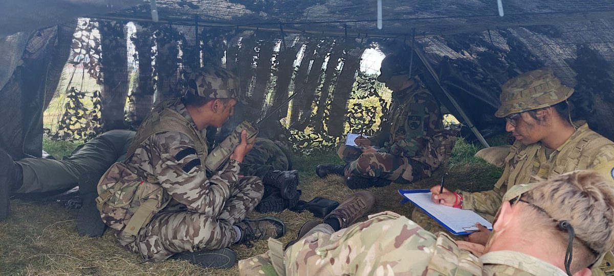 HQ_DG_NCC's tweet photo. NCC cadets as part of YEP UK  successfully completed a rigorous 24-hour military exercise. The integrated teams comprising cadets  from India 🇮🇳 , United Kingdom 🇬🇧, Estonia 🇪🇪, Latvia 🇱🇻, Lithuania 🇱🇹, Poland 🇵🇱 and Australia 🇦🇺 underwent a platoon level exercise. Throughout the exercise, participants undertook demanding tasks including stalking, command tasks, air rifle shooting, and harbour establishment; strengthening tactical proficiency, leadership, resilience, and seamless teamwork in a dynamic field environment. 🤝
On the following day, the cadets demonstrated their navigation skills during a challenging Evasion Exercise using British topographical maps and a compass to locate and return safely to the camp. The activity enhanced navigation techniques, situational awareness, problem-solving, and decision-making while reinforcing the values of international cooperation and military excellence.
#NCCIndia #YEP #UnitedKingdom #MilitaryExercise 
#Leadership #Teamwork #Adventure @SethSanjayMP @SpokespersonMoD @adgpi @IAF_MCC @indiannavy