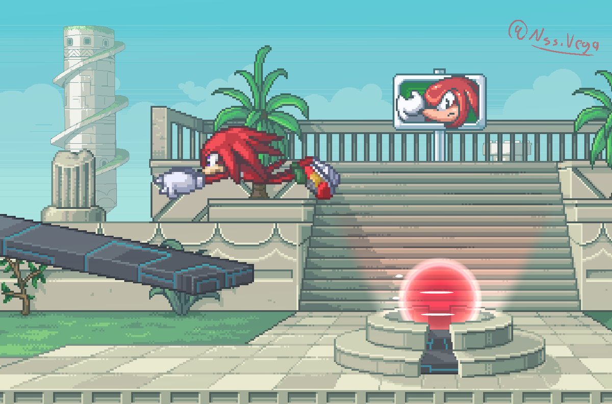 NssVega's tweet photo. Sky Sanctuary and Knuckles 
Project Melee: Flash Edition Style

(Not Actual Gameplay footage) https://t.co/P1A252VbC8