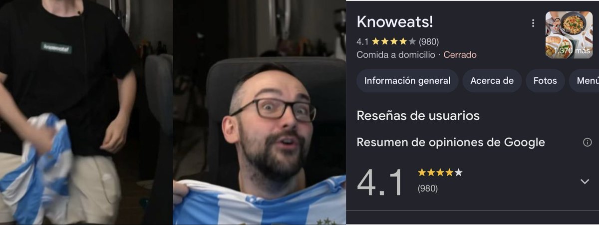 otroLuc's tweet photo. @aarontsuarez Esta es la empresa de comida del Xokas, el streamer que se pasó la camiseta argentina por los huevos. Pasen a Google a dejar reseña https://t.co/yDhaZuxAHa