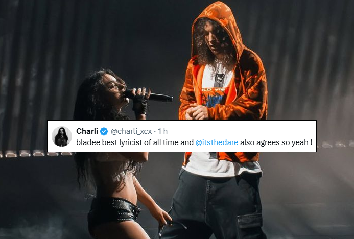 DrainGangBr's tweet photo. Charli xcx chama Bladee de "melhor compositor de todos os tempos" em novo tweet 🗣️ https://t.co/ILjqZFvcfh