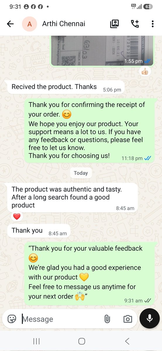 Mammas_Food's tweet photo. HAPPY CUSTOMER 💥❤️📌 MammasFood Parambariyasuvai Ottumaavu! 

Website link: https://t.co/VBjvBz2mz4 

WhatsApp : 9363880747

#maduraimammasfood #happycustomers❤️ #ottumavu #readytoeat #healthyfood https://t.co/gEwhWtQAjA