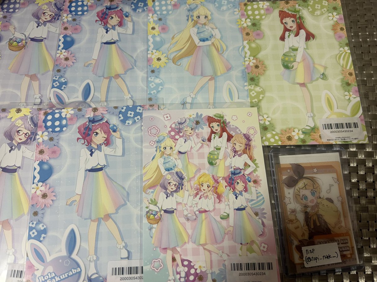 tapi_trhk__'s tweet photo. アイカツスターズ!　イースター ランダム 特典 ポストカード 譲渡

【求】ご提示ください

【譲】小春 ローラ ひめ あこ 集合

ひめは纏めてのお取引の場合のみお譲り可能
お気軽にお声掛けください。 https://t.co/ODnBiHhk3B