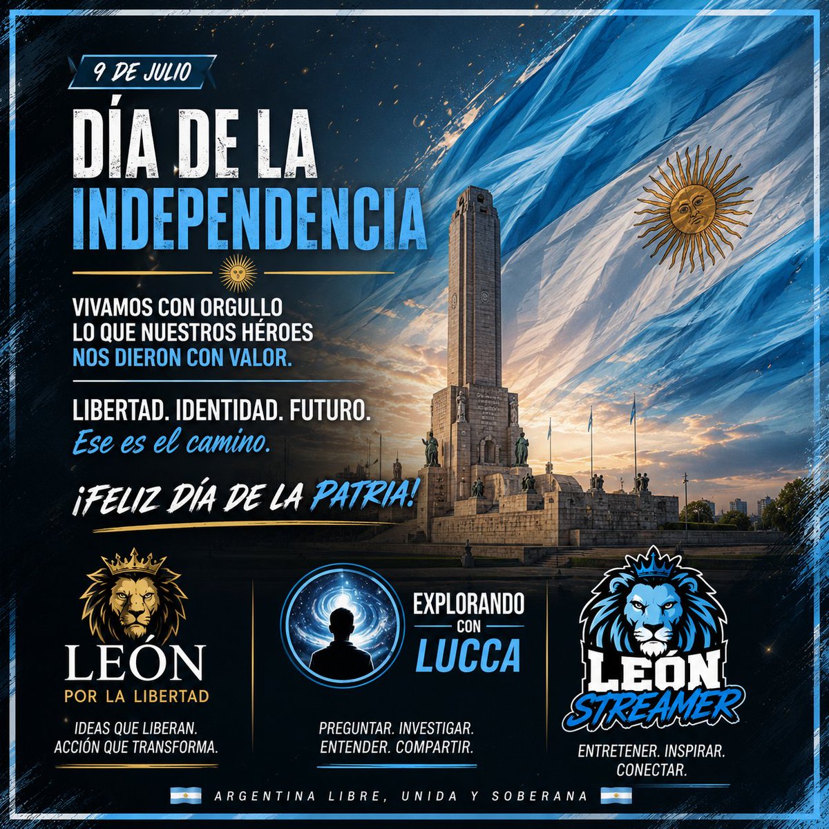 leon_aguilar_'s tweet photo. Hace 210 años, un grupo de argentinos decidió que el destino de nuestra Nación debía estar en manos de su propio pueblo.

La Independencia no es solo un hecho histórico. Es un compromiso permanente con la libertad, la identidad y el futuro de nuestra Patria. https://t.co/vYMhRF9zIB
