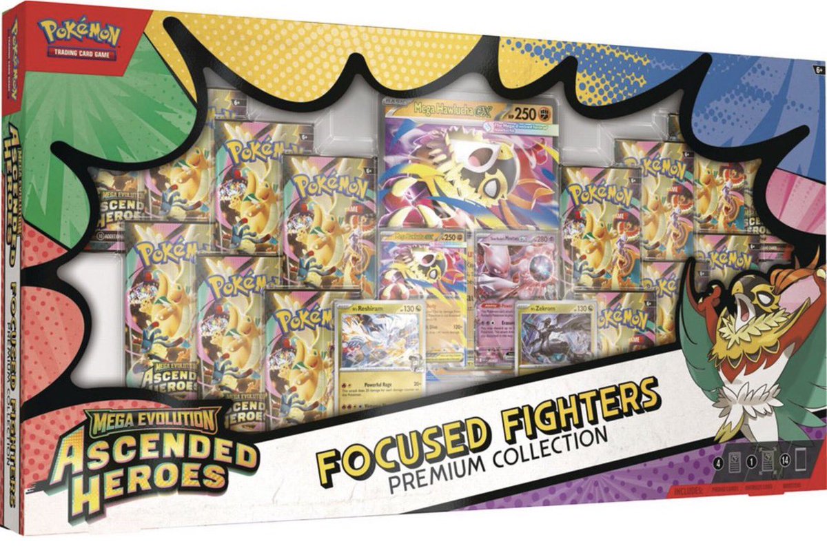 PokemonDealsX's tweet photo. Ascended Heroes Focused Fighters Premium Collection official image just dropped.

We’ll notify when it becomes available to order. Contains 14 Pokemon Ascended Heroes Booster Packs.

⚡️ Get instant Pokemon Restock notifications: https://t.co/iL4rBRwqZO https://t.co/ogf6EY3L8W