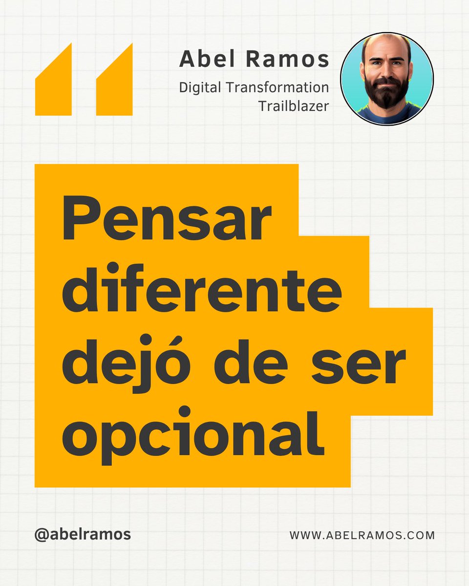abelramosc's tweet photo. Pensar como el 95% solo te lleva a resultados del 95%, mediocridad y estancamiento.

La zona de confort es una trampa mortal disfrazada de estabilidad.

O cambias tu forma de pensar… o desapareces.

#TransformaciónDigital #Tecnología #Innovación https://t.co/kvbBkUyaTM