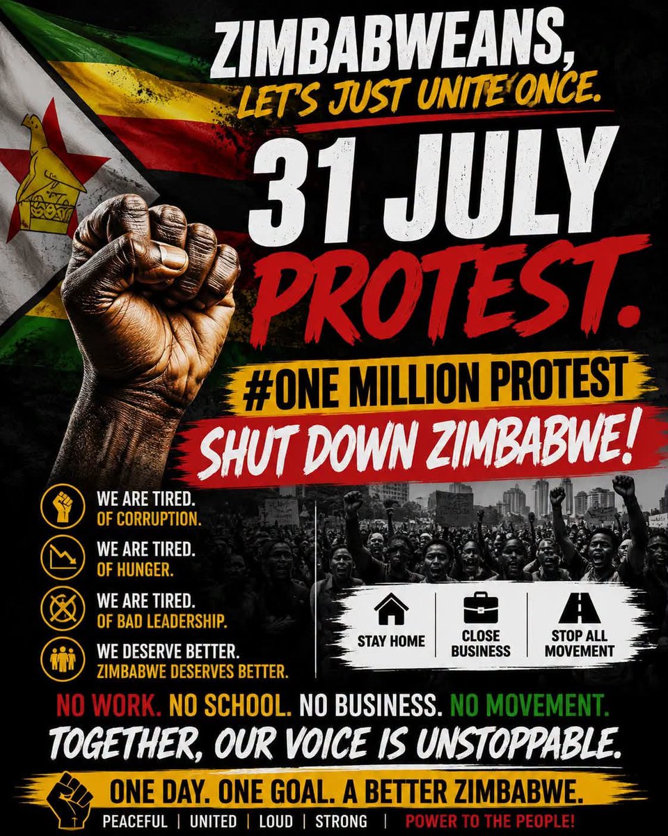 NdwgWomen35986's tweet photo. The NDWG group believes in people consensus. The Citizens are the gorveners of our struggle. We shall join and participate in this fight. It's a date Zimbabwe 🔥🔥🔥🔥🔥
#31July
#RiseRiseRise https://t.co/FebU3BX20Y