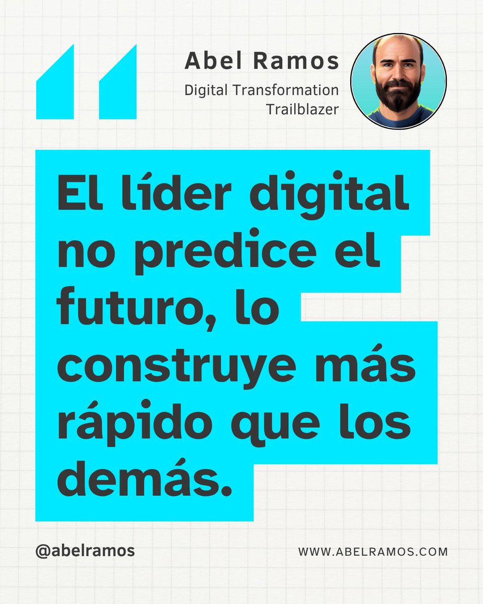 abelramosc's tweet photo. Mientras otros intentan predecir el futuro…

El líder digital lo está construyendo.

Más rápido y sin pedir permiso.

#TransformacionDigital #Innovacion #Liderazgo https://t.co/N8jCnzoWY8