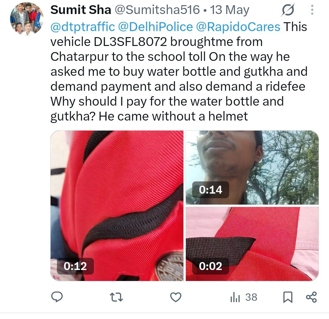 Sumitsha516's tweet photo. @dtptraffic @DCPNewDelhi @DelhiPolice Sir abhi tak koi action nahi liya gaya hai, please aap jald se jald action lijiye or DL3SFL8072 bike number per action lijiye and mere paise refund karwaiye,and ye rider mujhe marne ki dhamki bhi diya hai. https://t.co/X054Z3tgkB