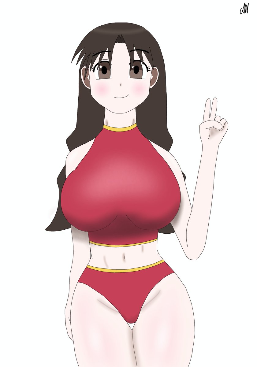 D_draws0930's tweet photo. Re-upload because I made some little corrections 
She's still ready for swimming classes 
#AzumangaDaioh #あずまんが大王 #YukariTanizaki #YukariSensei https://t.co/CCYUXnWU2F