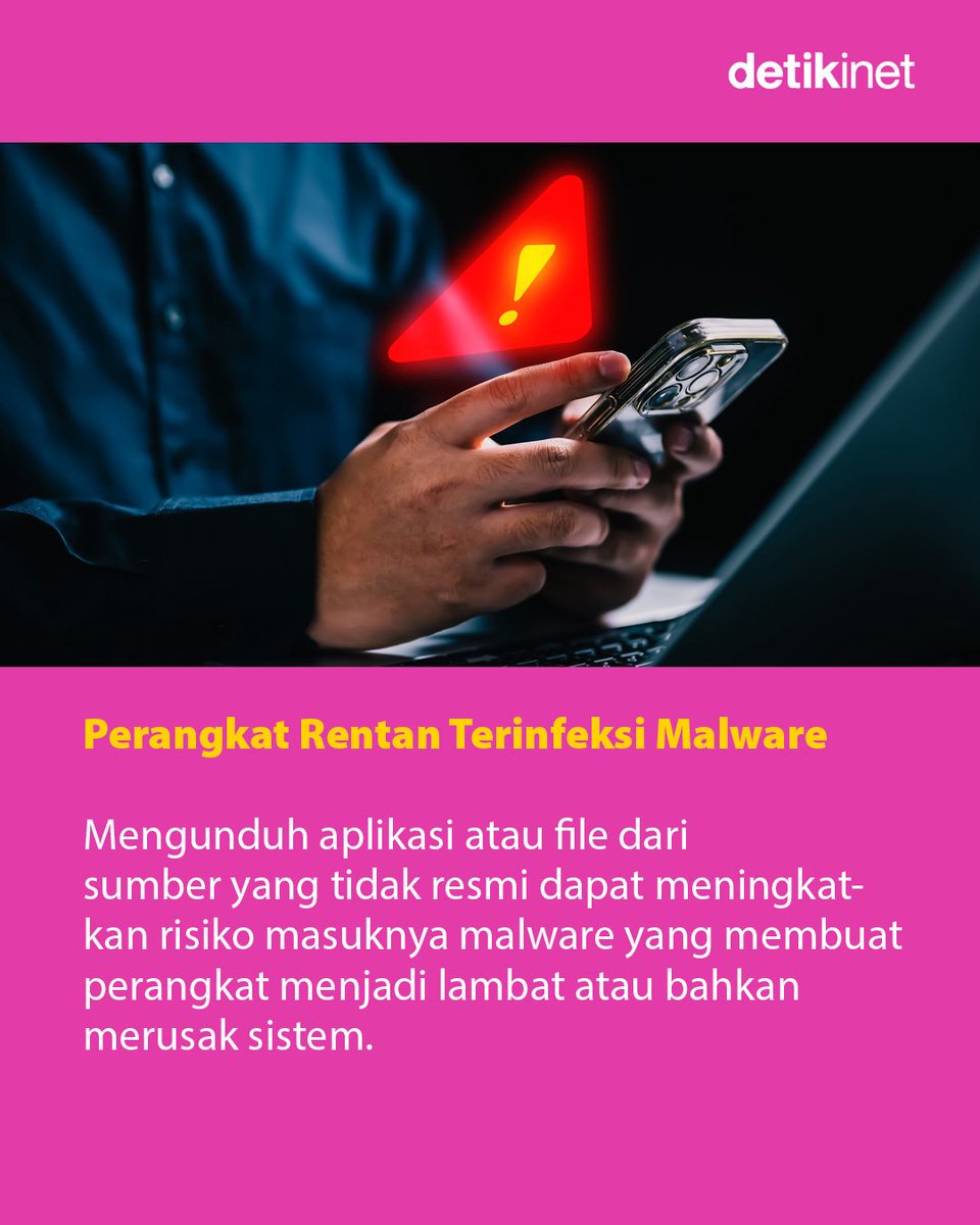 detikinet's tweet photo. Kelihatannya gratis, tapi belum tentu tanpa risiko.

Masih banyak yang belum sadar kalau kebiasaan menonton di situs streaming ilegal bisa berdampak lebih dari sekadar kualitas tayangan yang buruk.

Memangnya apa saja risikonya?

#detikinet #streamingilegal #allopaylater https://t.co/bq7rfsBhc6