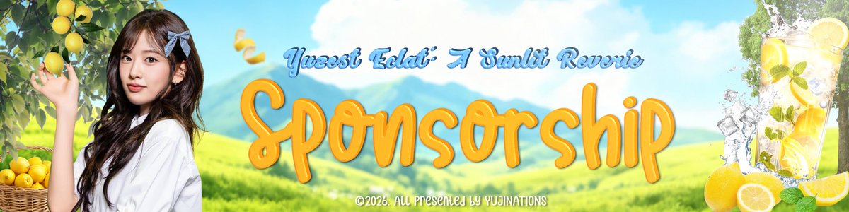 YUJINATIONS's tweet photo. ㅤ
ㅤ‧₊˚ Some summers are remembered because of those who kept them glowing. A little sweetness among wicker baskets and fresh lemons. Join us as our sponsor for 𝗬𝗨𝗭𝗘𝗦𝗧 𝗘𝗖𝗟𝗔𝗧: 𝗔 𝗦𝘂𝗻𝗹𝗶𝘁 𝗥𝗲𝘃𝗲𝗿𝗶𝗲 by filling out the form through the link below. 🍋
⠀ https://t.co/KiSYTVjQIB