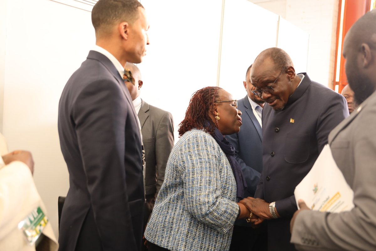 UNICEFZIMBABWE's tweet photo. At the National Child Protection Conference 2026 in Bulawayo, @UNICEFZIMBABWE Rep @EtonaEkole met with VP Hon. Kembo Mohadi for a briefing ahead of the official launch of the National Action Plan for Children (2026–2030) and the National Child Online Protection Policy. 🇿🇼 https://t.co/4HoYMxDn2Q