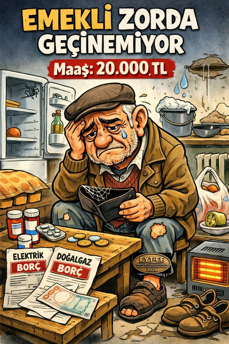 ZeynepDenizMko's tweet photo. EMEKLİ
👇
#EmekliZordaGeçinemiyor
Yıllarca ödediği primin değil,
adaletsiz maaş hesaplama sisteminin kurbanı olan emekliler;

Zorda !
Geçinemiyor !

Maaş hesaplama sistemi değişmeli;
#Emekli maaşlarında adalet sağlanmalıdır.
#5000KısmiMağdurlarıZorda
@RTErdogan
@isikhanvedat https://t.co/Y8BpwpY5pz
