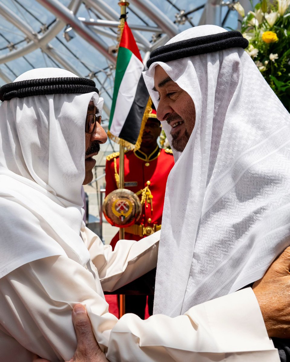 Dr_BuAbdullah's tweet photo. Strengthening Fraternal Bonds: UAE - Kuwait 🇦🇪🤝🇰🇼

HH Sheikh Mohamed bin Zayed Al Nahyan, President of the United Arab Emirates, paid a visit to the State of Kuwait and was warmly received by His Highness Sheikh Mishal Al-Ahmad Al-Jaber Al-Sabah, Emir of the State of Kuwait.

This visit reflects the deep-rooted brotherhood and historic ties between the UAE and Kuwait. Rooted in mutual respect, shared values, and a common vision, the leadership of both nations continues to set an example of unity, solidarity, and cooperation for the entire region.

Such high-level engagements reaffirm our commitment to advancing partnership in economy, security, culture, and regional stability. They remind us that true progress is built on trust between leaders and peoples.

We commend this visit and look forward to outcomes that further elevate prosperity and wellbeing for both nations.

#DrBuAbdullah #UAE #Kuwait #GCC #SheikhMohamedBinZayed #SheikhMishalAlAhmad #Brotherhood #Leadership #Diplomacy #RegionalCooperation