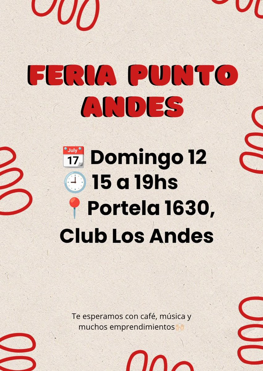 AlexeiLezcano's tweet photo. Feria en Los Andes 
Domingo 12/7 https://t.co/aY90xPe1SE