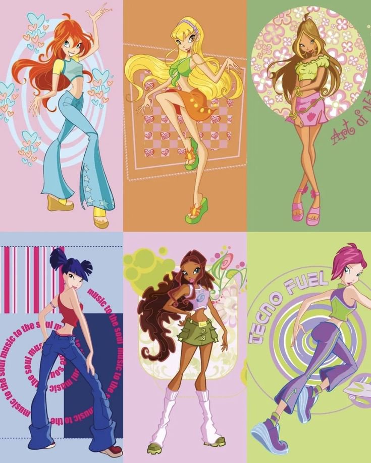 thebloomix's tweet photo. Original Winx Club has one of the most recognizable art styles in animation, with its gorgeous elongated figures inspired by fashion sketches. It's up there with Bratz and The Simpsons. The fact that the reboot opted for generic CGI only to flop in the end is truly sad. https://t.co/K25FVys93U