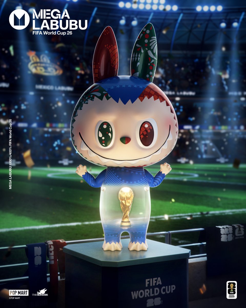 POPMARTJapan's tweet photo. LABUBUと一緒に夢を追う。
感動の瞬間をいつまでも🏆⚽
7月10日(金)19:30より発売
■MEGA LABUBU 1000% FIFA World Cup 26(公式サイトのみ発売)
#popmart #popmartjapan #ポップマート #popmart大好き #FIFAワールドカップ #labubufifa https://t.co/ZQrWSj5D5u