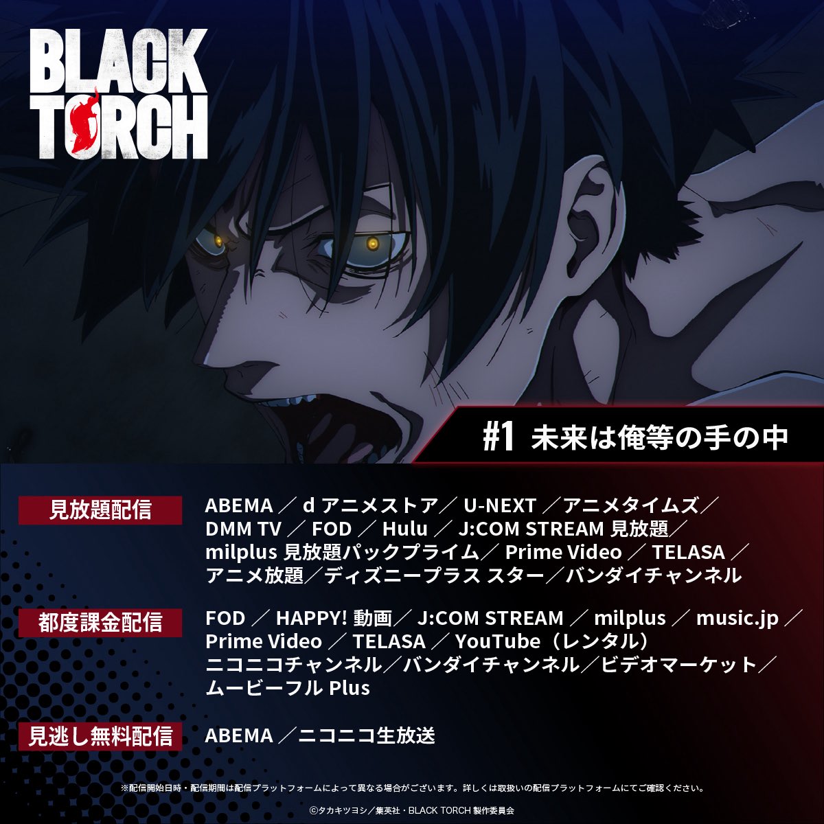 RT @chado_horii: 【出演告知】 TVアニメ『BLACK TORCH』第一話「未来