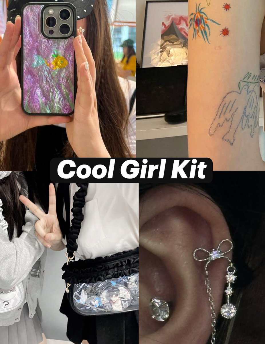 three_fleas's tweet photo. Cool Girl Kit
#uniquedesign #giftideas #stylishfashion #phonefashion #tattoo #itabag https://t.co/irZiuwejkr