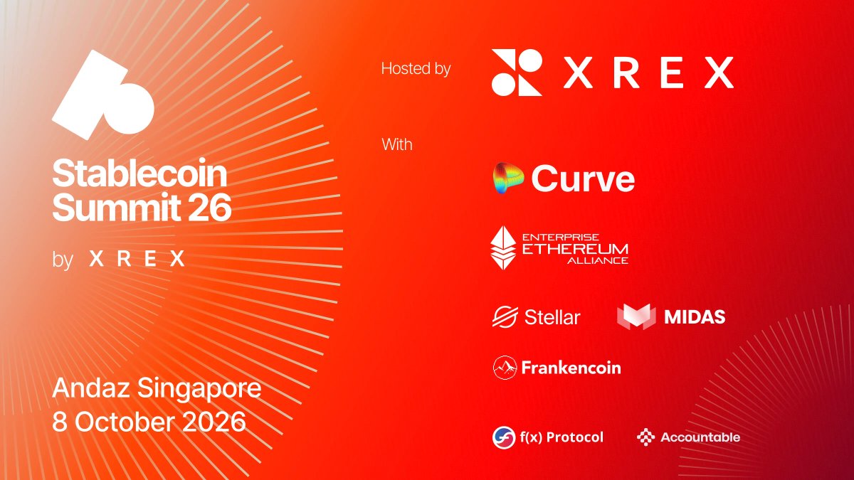 stblcnsummit's tweet photo. Stablecoin Summit is coming to Singapore, October 8.

We're bringing together institutions, fintech leaders, and DeFi pioneers to explore the future of digital money across expert panels, technical deep dives, and curated networking.

https://t.co/xsUrcMw8Sp https://t.co/a5SdLk4cyx