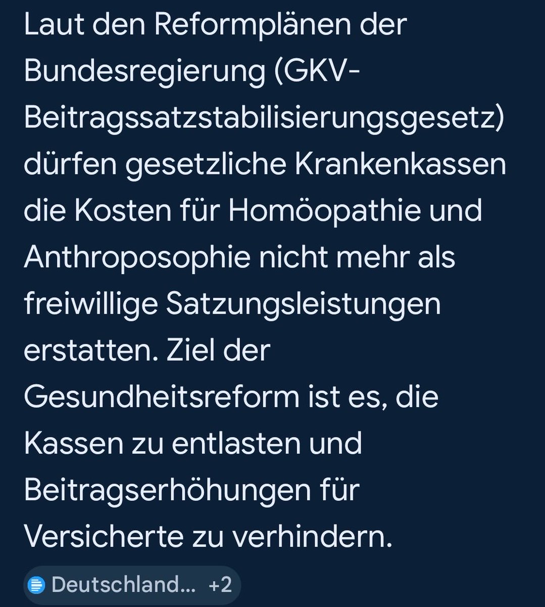 dokhollidays's tweet photo. ‼️Halleluja‼️

Endlich ist Schluss mit Scharlatanerie und pseudomedizischem Geschwurbel auf Kosten der Krankenkassen!

Homöopatie und Anthroposophischer Mumpitz sind ab sofort Selbstzahler Leistungen.

Da hat die Gesundheitsrefom auch was Gutes getan.
#Gesundheitsreform 
@ninawarken 
@Karl_Lauterbach