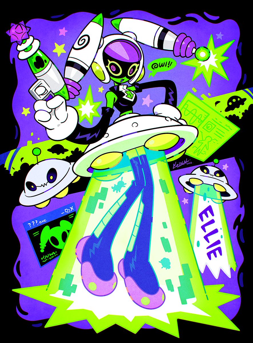 nelnalium's tweet photo. I like the UFO pigtails, but I think the UFO dress is wonderful, too.👽 https://t.co/r631wX94en
