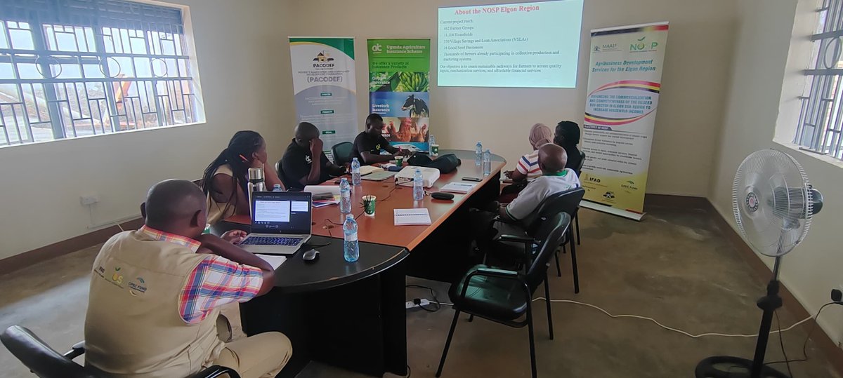 PACODEFMbale's tweet photo. PACODEF Team holding a Partnership meeting with the Uganda Agriculture Insurance Scheme at PACODEF offices in Mbale City https://t.co/p5RRZBQ4b8