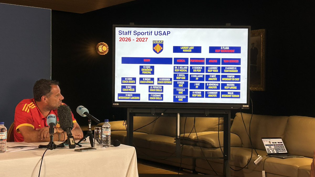 sport_lindep's tweet photo. 🔴 Mathieu Cidre passe entraîneur principal de l’#USAP, quand Laurent Labit garde ses fonctions de manager. Comme annoncé, Nicolas Godignon rejoint le staff catalan comme entraîneur de la défense. #Top14 https://t.co/ZnX8cYd4Wa