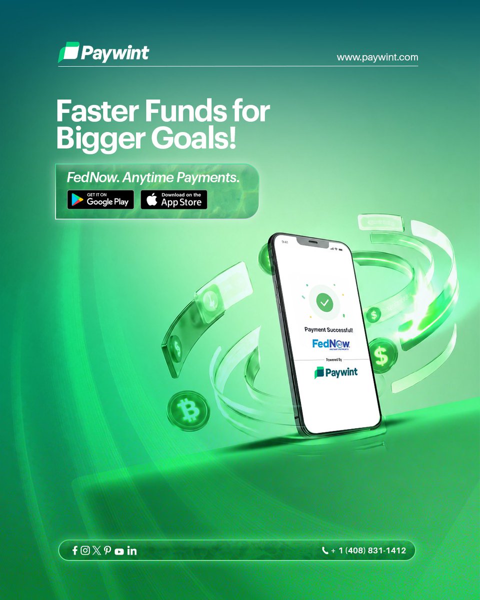 paywint's tweet photo. Speed up your business with Paywint FedNow. Enjoy secure, instant payments anytime, keeping your operations moving and your cash flow strong.
#paywint #fednow #fintechsolutions https://t.co/RSL3vW2cCX