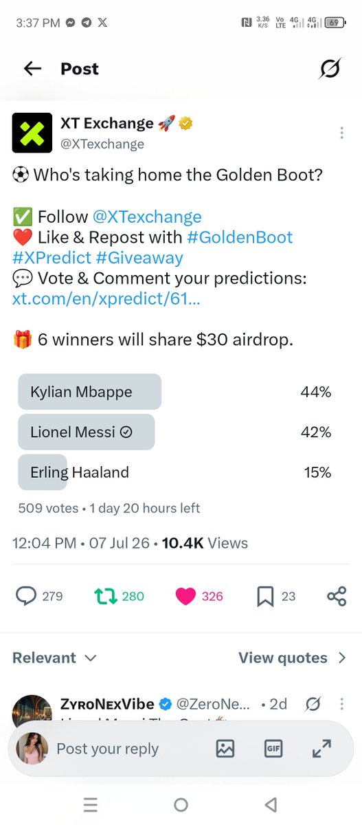 BlockChain_077's tweet photo. @XTexchange Lionel Messi for golden boots 👑🙏🙌

 #GoldenBoot #XPredict #Giveaway https://t.co/kYggX7fd9D