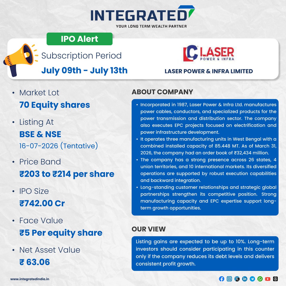IntegratedTweet's tweet photo. Investment Opportunity—IPO Subscription Open
Apply for the ongoing IPO through Integrated Enterprises—trusted by investors for over 5 decades.
👉 https://t.co/P8VgBq7ISb
#ipo #InvestmentOpportunity #IntegratedEnterprises #CapitalMarkets #TrustedPartner https://t.co/HWyZPlJrgd