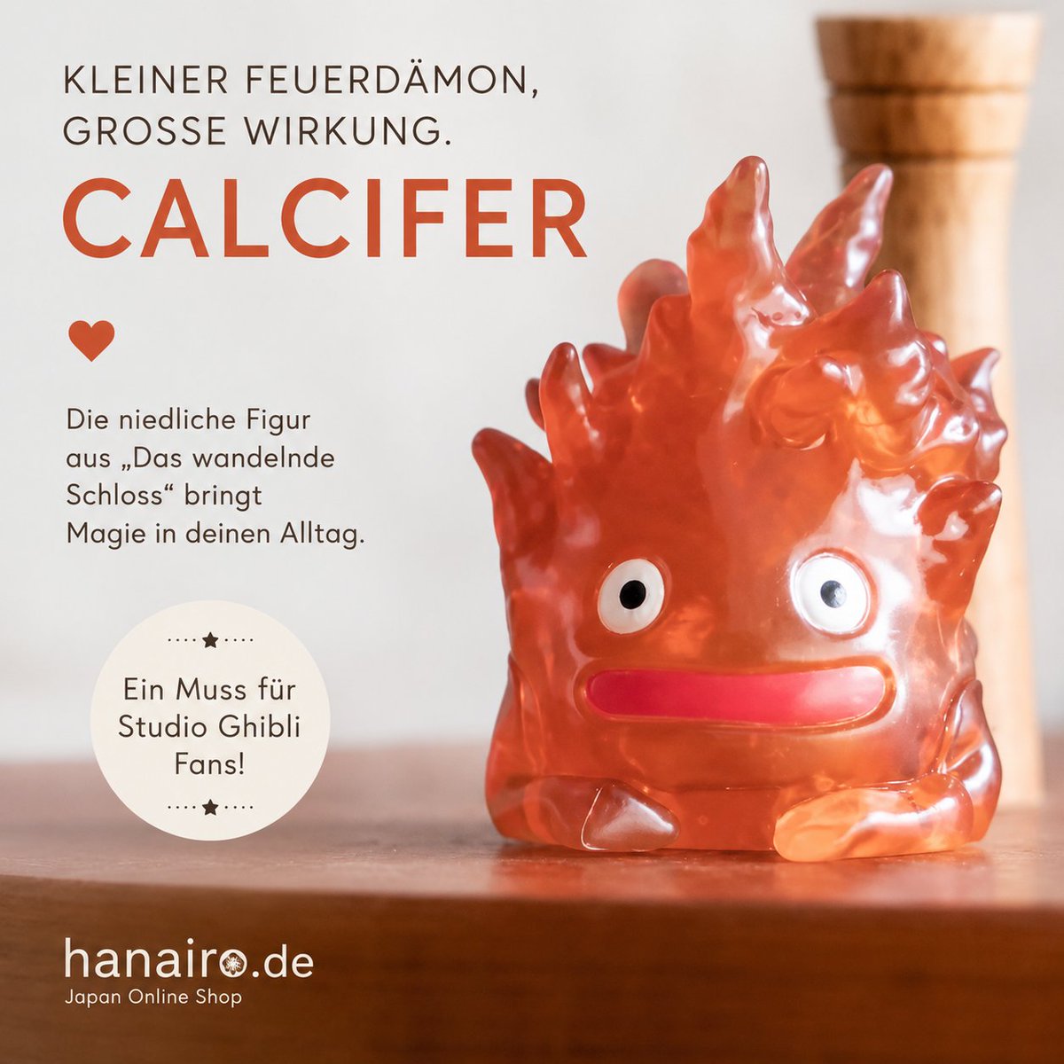 HanairoD6523's tweet photo. 🔥 Ein kleines Flämmchen mit ganz großem Charme!
Calcifer aus „Das wandelnde Schloss“ begeistert mit seinem niedlichen Design und liebevollen Details. ✨
Ein echtes Highlight für alle Studio Ghibli Fans – perfekt zum Sammeln oder Verschenken.

https://t.co/qotsMXfY1B

#Calcifer https://t.co/USsaq7Gq5A