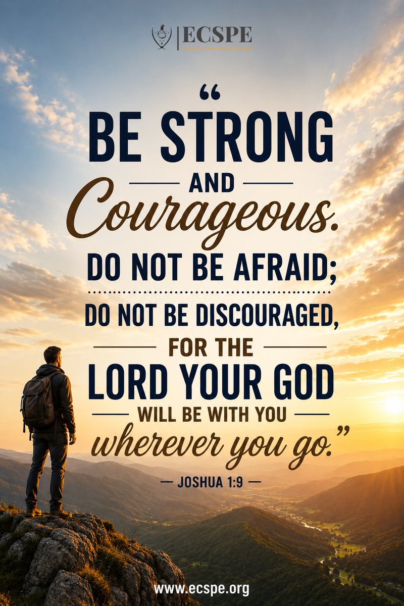 ecspe_offical's tweet photo. As the week comes to an end, remember that God walks with you through every victory and every challenge. Let His strength renew your spirit and His promises give you confidence for the days ahead.

https://t.co/QUANOyhNBl

#FridayMotivation #Joshua19 #BibleVerse #Faith #TrustGod https://t.co/8JVEgtr1Y9