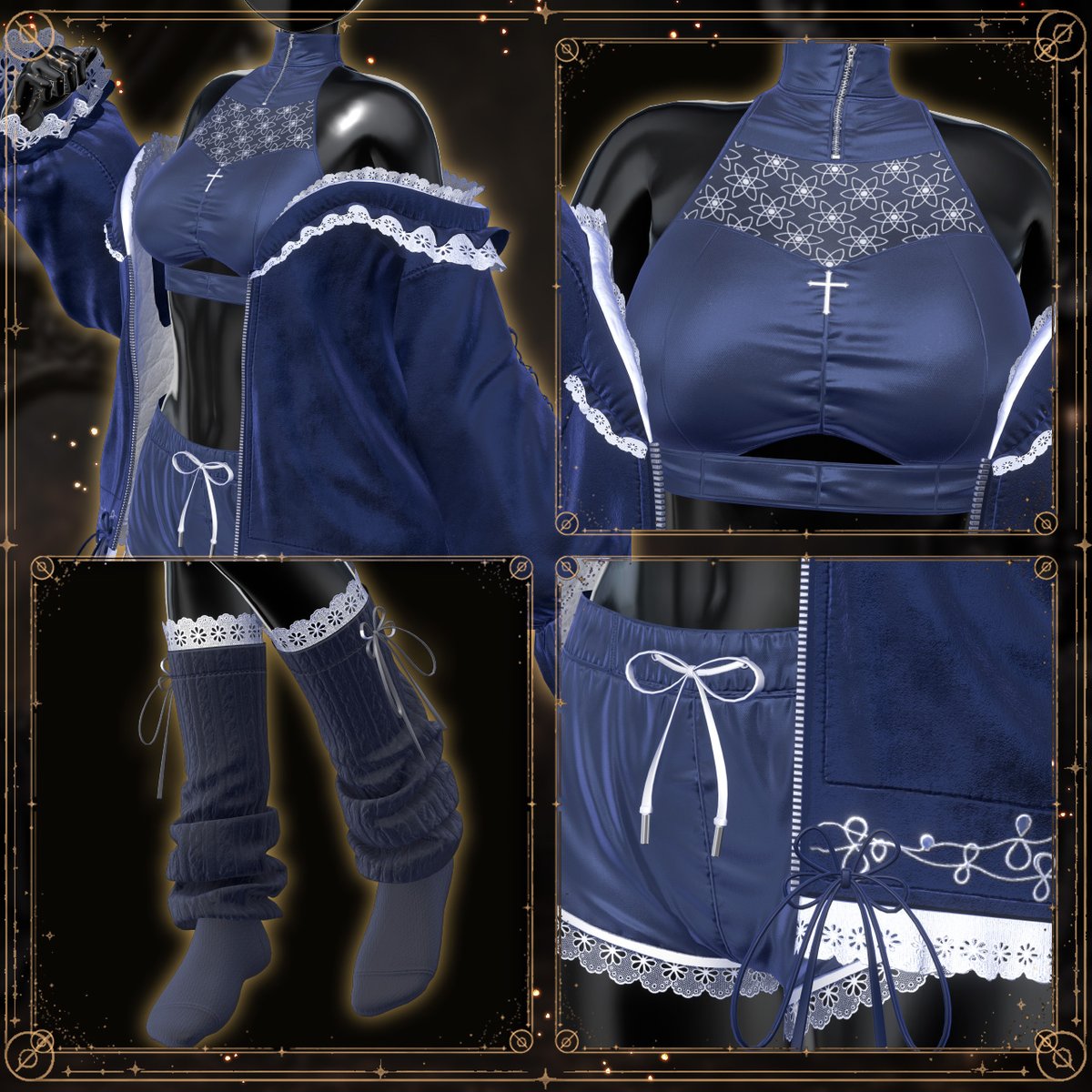 nazal_ami_works's tweet photo. 🌙新作発売＆RPキャンペーン🌙
Mia Roomwear、本日発売！

10アバター対応 / 2系統カラバリ✨
Full Set SALE：2,400→1,900円
フォロー＆RPで3名様にプレゼント🎁
スキ100ごとに＋1名（最大6名）

◆ Mia Roomwear
ゆるく着崩したアウター、レースやフリルの装飾、インナー＆ショートパンツを組み合わせた、VRChatアバター向けルームウェアです。

Dark Gothicは黒・ボルドー系を中心に、少し大人っぽくリッチな雰囲気に。
Pastel Lightは淡いカラーを中心に、やわらかく明るい雰囲気で着られるカラーバリエーションです。

◆ 対応アバター
カザリス / ショコラ / ラズリ / マヌカ / ミルティナ
ルルネ / サフィー / セレスティア / しなの / ゾメちゃん

◆ 発売記念SALE
単品版：1,400円 → 1,200円
Full Set：2,400円 → 1,900円
期間：7/17 23:59まで

◆ RPキャンペーン
このポストをRPしてくれた方の中から、抽選で3名様に「Mia Roomwear Full Set」をプレゼントします。

応募方法
① @nazal_ami_works をフォロー
② このポストをRP

◆ BOOTHスキで当選枠追加
商品ページのスキ100ごとに、当選枠を＋1名追加します。最大6名様までプレゼント予定です。
気になった方は、ぜひ商品ページでスキを押して応援してもらえると嬉しいです。

応募締切：7/12 20:00まで
当選者様には締切後、DMにてご連絡します。

商品ページはこちら
https://t.co/ZXw2EyI1xy

気に入ってもらえたら、スキ・RPで応援してもらえると嬉しいです
着用写真は #みあno工房 で投稿してもらえると喜びます！

#VRChat #booth_pm #Milltina3D #shinano3D #Rurune3D #manuka3d #カザリス3D #Sapphy3D #Chocolat3D #ゾメちゃん #Lazuli3D #SELESTIA