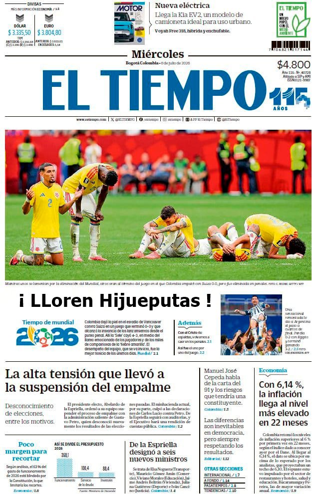 MujeresPhoenix's tweet photo. @jeffersonlerma 1. Se dejaron putear la camiseta de manera miserable por un hampon de cuello blanco mal nombrado presidente.
2. Le hicieron el feo al buen presidente Petro y su hija. 
3. La seleccion se volvió facha y despreciable. Y por eso millones de colombianos los odiamos. Por eso.. https://t.co/Xoccfmrasv