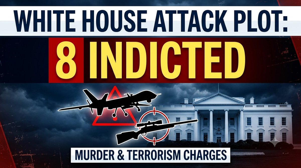 omaissatti60's tweet photo. Eight men have been indicted on murder and terrorism conspiracy charges for their alleged roles in a thwarted drone and sniper attack staged at the White House.
#WhiteHouse #DroneAttack #SniperAttack #Terrorism #ConspiracyCharges #MurderCharges #Indictment #USNews #BreakingNews #omaisqurban